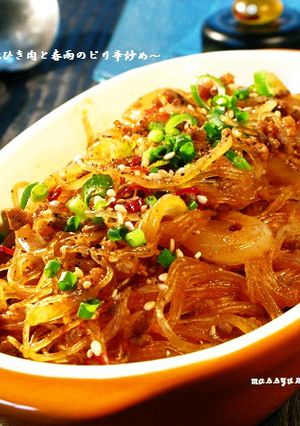 ■ピリ辛は旨い！豚ひき肉と春雨の炒め物■-レシピのメイン写真