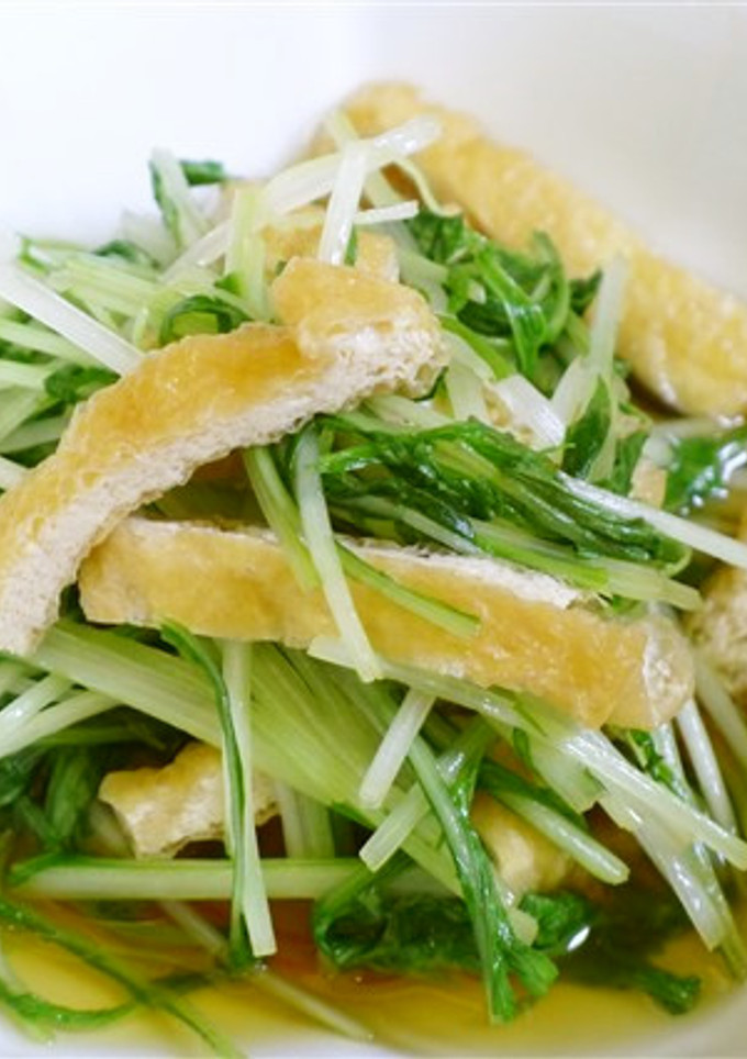 みず菜と油揚げの煮浸し-レシピのメイン写真