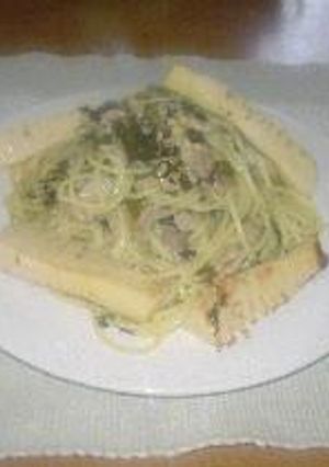 高菜と豚のパスタ ~焼き筍添え~-レシピのメイン写真