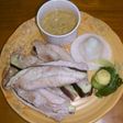 なすの豚巻き蒸し(ごまだれ)