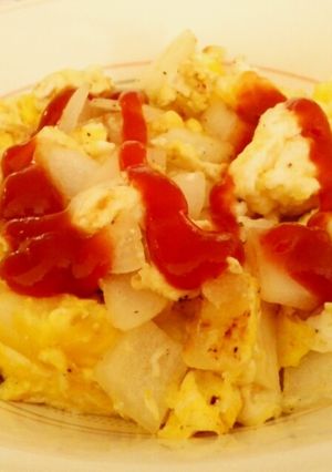 簡単玉ねぎオムレツ-レシピのメイン写真