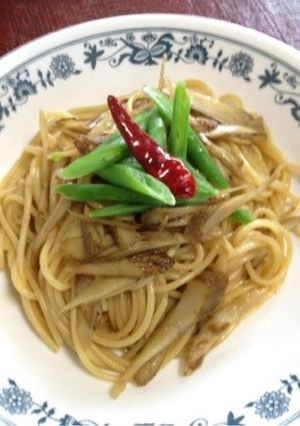 たぶん植物ステロールいっぱい朝パスタ。-レシピのメイン写真