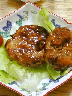 冷凍鶏もも肉を使った照焼つくねバーグ♪-レシピのメイン写真