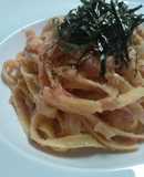 フィットチーネでたらこクリームパスタ