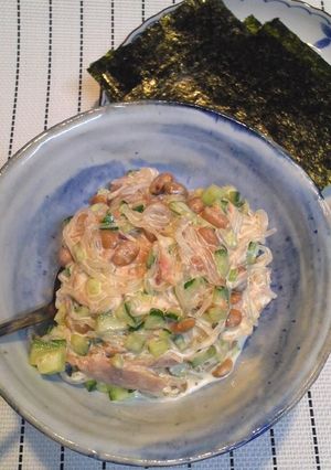 海藻麺入り納豆サラダ-レシピのメイン写真