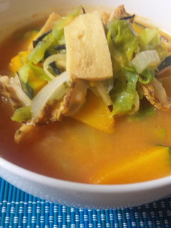 お味噌汁をリメイク!チゲ風あったかスープ-レシピのメイン写真