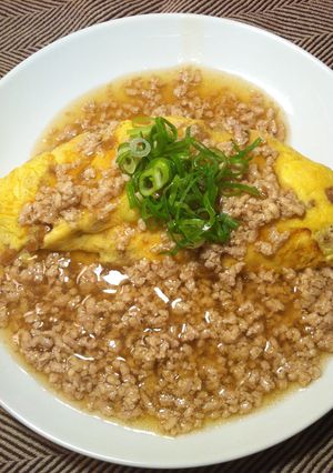 納豆オムレツ＊鶏そぼろあんかけ-レシピのメイン写真