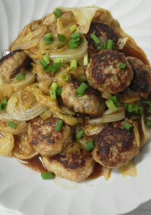 レタス1玉ドッサリ野菜肉団子甘酢あえ-レシピのメイン写真