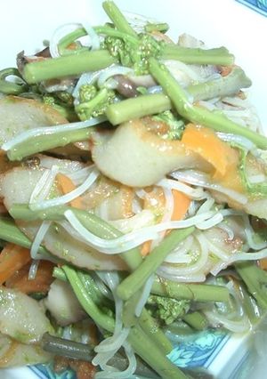 麺つゆで✿わらびとさつまあげの煮物-レシピのメイン写真