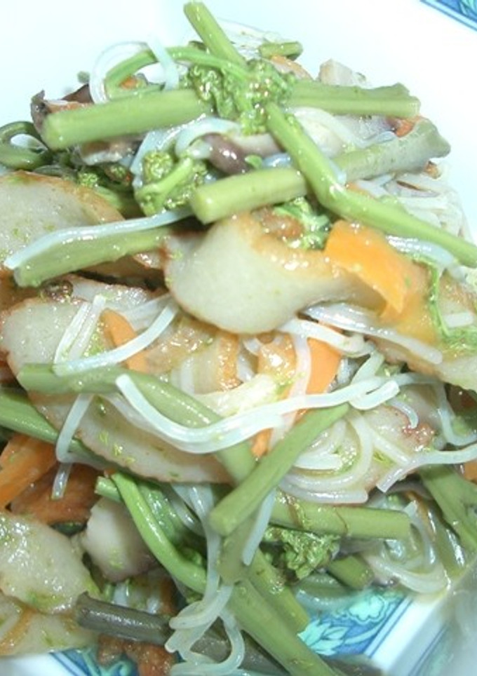 麺つゆで✿わらびとさつまあげの煮物-レシピのメイン写真