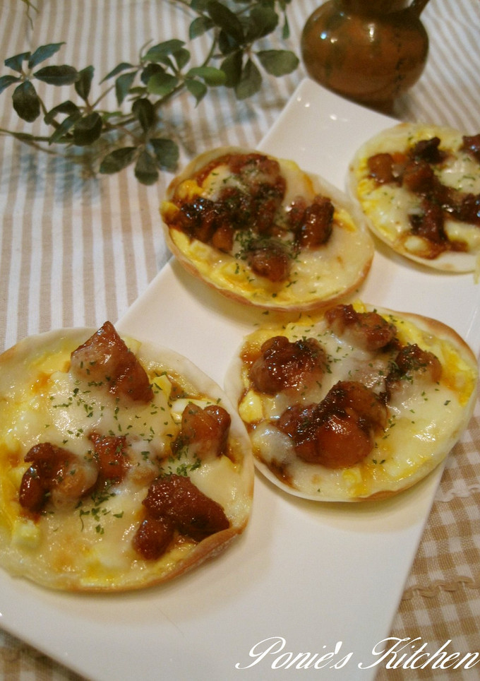 照りマヨ＆ゆで卵の餃子の皮ピザ☆-レシピのメイン写真