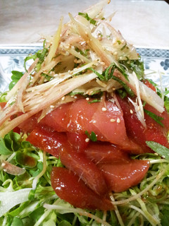 漬けマグロの韓国風野菜たっぷりサラダ-レシピのメイン写真