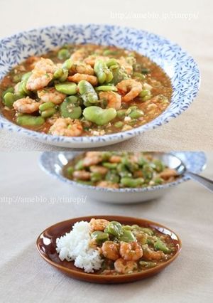 そら豆入りエビチリ風-レシピのメイン写真