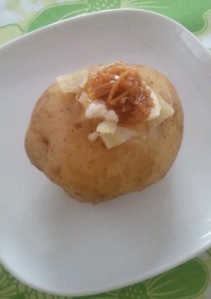 蒸しじゃがいも塩麹バターなめたけ-レシピのメイン写真
