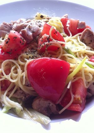 トマトと長ねぎのパスタ-レシピのメイン写真