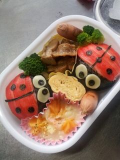 キャラ弁 てんとう虫弁当-レシピのメイン写真