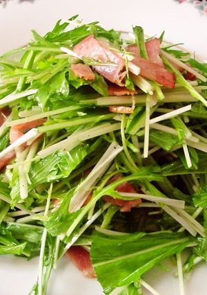 水菜のベーコンドレッシングがけ-レシピのメイン写真