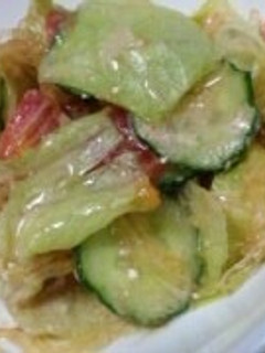 夏野菜たっぷり!海藻麺サラダ-レシピのメイン写真