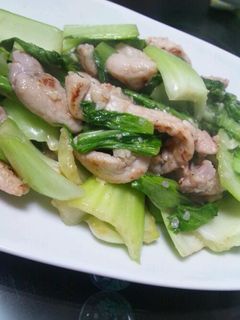 豚肉とチンゲン菜の塩麹炒め。-レシピのメイン写真