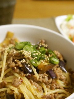 なすとひき肉の甘辛パスタ-レシピのメイン写真