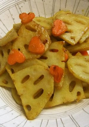 れんこんのカレー炒め～塩麹～お弁当にも-レシピのメイン写真