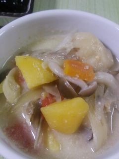 お団子入り*ほっこり*食べる豆乳みそ汁-レシピのメイン写真