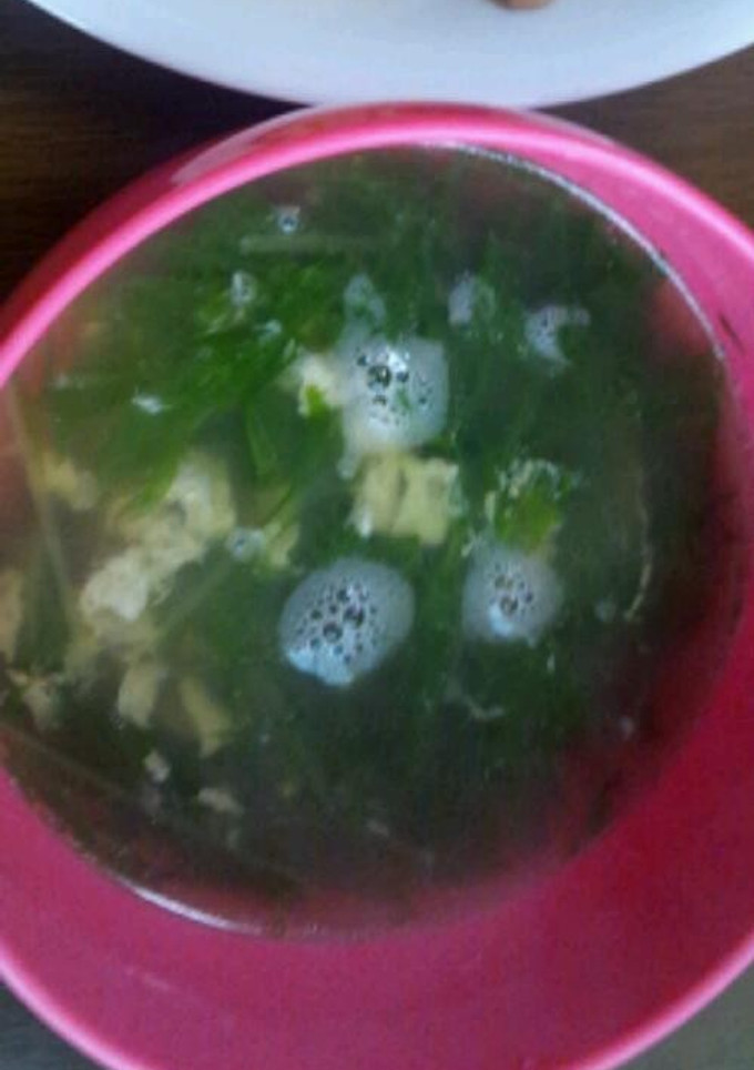 水菜と卵の中華風スープ-レシピのメイン写真