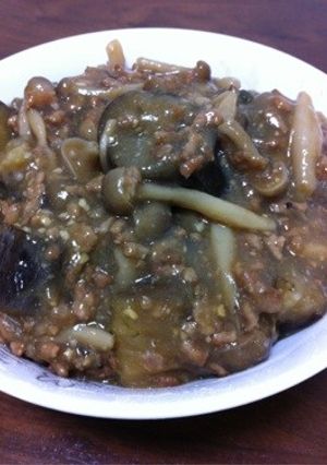 茄子とシメジと挽き肉の味噌煮-レシピのメイン写真