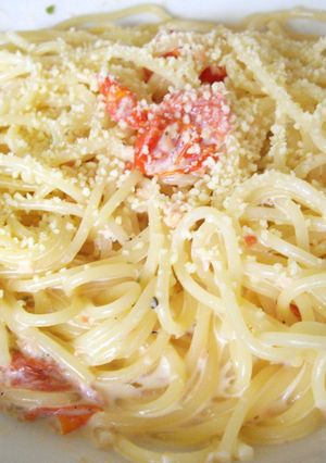 鮭のトマトチーズクリームパスタ-レシピのメイン写真