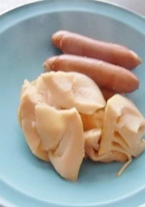ウインナーのおいしさをすった筍の味噌煮-レシピのメイン写真
