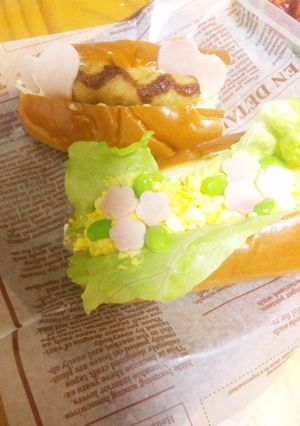 花とハートのロールパンサンド♪-レシピのメイン写真