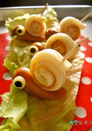 キャラ弁☆ウインナーと竹輪でかたつむり-レシピのメイン写真