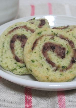 くるくる♪おからクッキー☆よもぎ＆あずき-レシピのメイン写真