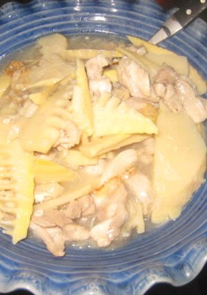 ホタテ缶とたけのこ鶏肉のあんかけ-レシピのメイン写真