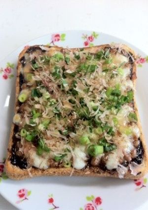 海苔の佃煮＆納豆トースト-レシピのメイン写真