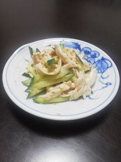 ささみときゅうりのごまドレあえ-レシピのメイン写真