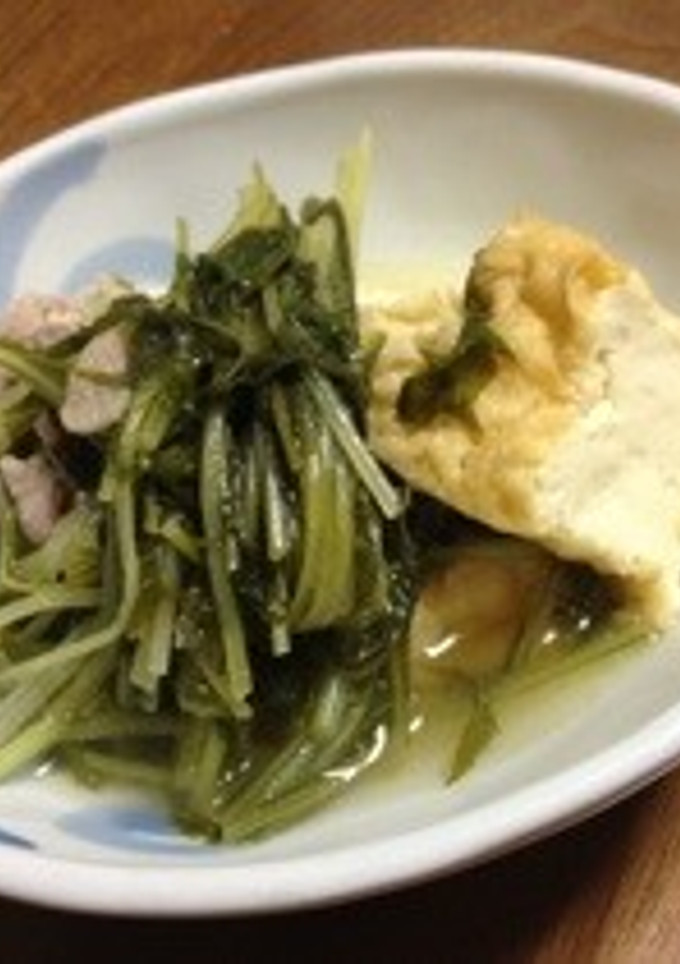 水菜と厚揚げのさっと煮-レシピのメイン写真