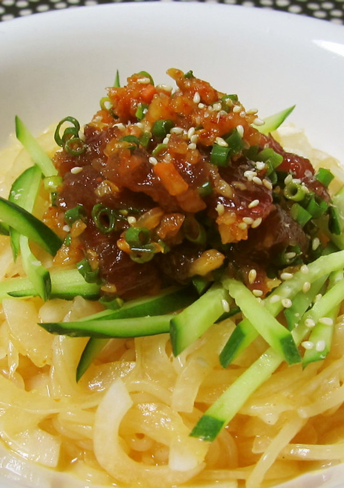 ダイエット/キムチ漬鮪の蒟蒻涼麺149㌍-レシピのメイン写真