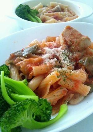 トマト煮リメイク☆トマトクリームパスタ-レシピのメイン写真
