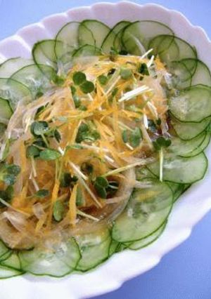 薄切り野菜＆柚子ドレッシング＠酢ラダ～♪-レシピのメイン写真