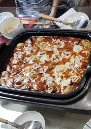 ホットプレートで簡単ミートソースグラタン-レシピのメイン写真