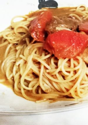 残ったカレー救済❤簡単味噌カレーパスタ✴-レシピのメイン写真