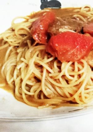 残ったカレー救済❤簡単味噌カレーパスタ✴-レシピのメイン写真