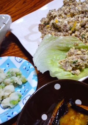 豆腐とミンチのレタス包み-レシピのメイン写真