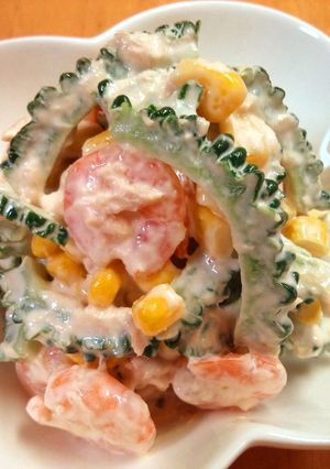 ゴーヤとむきえびのツナコーンサラダ-レシピのメイン写真