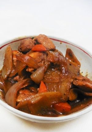 鶏と玉ねぎの甘辛味噌煮-レシピのメイン写真