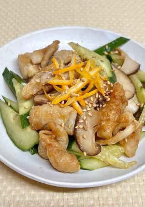 時短おつまみ。鶏皮ときゅうりのシークワーサー和え-レシピのメイン写真