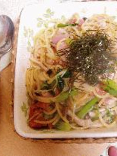 ベーコンと小松菜の和風スパゲッティー-レシピのメイン写真