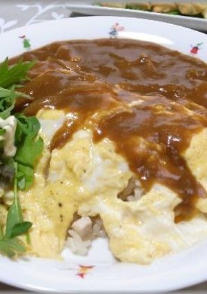 ガーリックバターライスのオムライス-レシピのメイン写真