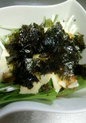 水菜のサラダ☆韓国のりとチーズ乗せ♪-レシピのメイン写真